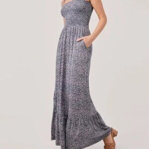 PACT The Soirée Smocked Maxi Dress S